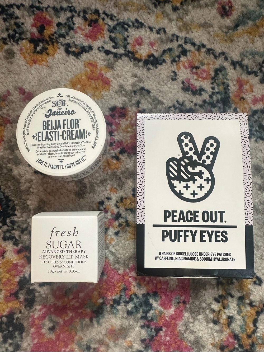 Sol de Janeiro Beija Flor cream, fresh sugar lip mask & eye patches set